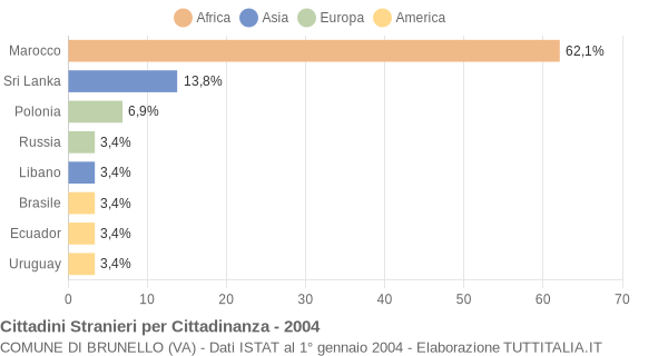 Grafico cittadinanza stranieri - Brunello 2004