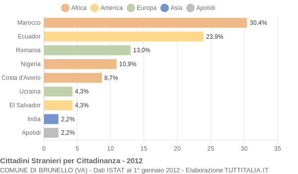 Grafico cittadinanza stranieri - Brunello 2012