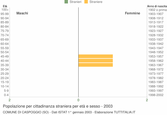 Grafico cittadini stranieri - Caspoggio 2003