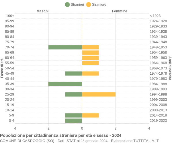 Grafico cittadini stranieri - Caspoggio 2024