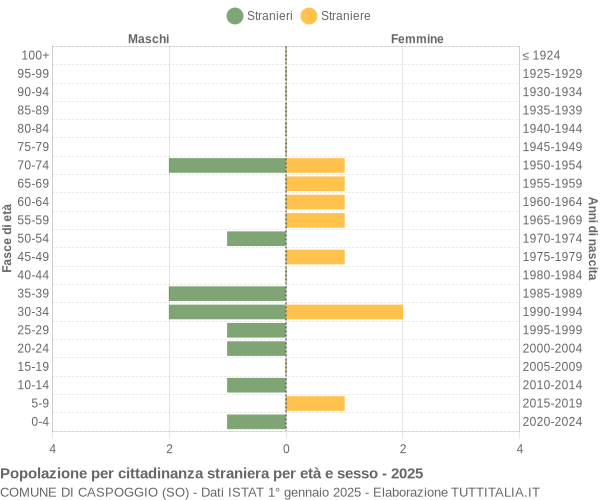 Grafico cittadini stranieri - Caspoggio 2025