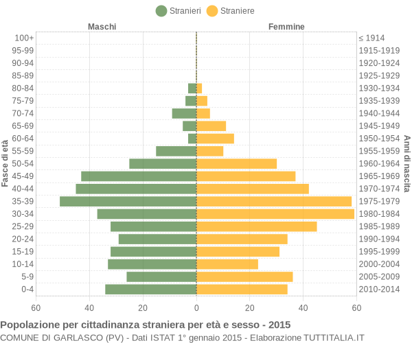 Grafico cittadini stranieri - Garlasco 2015