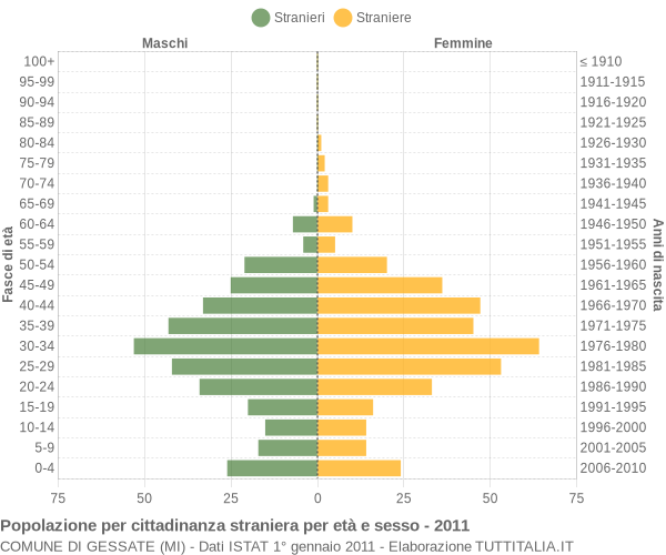 Grafico cittadini stranieri - Gessate 2011