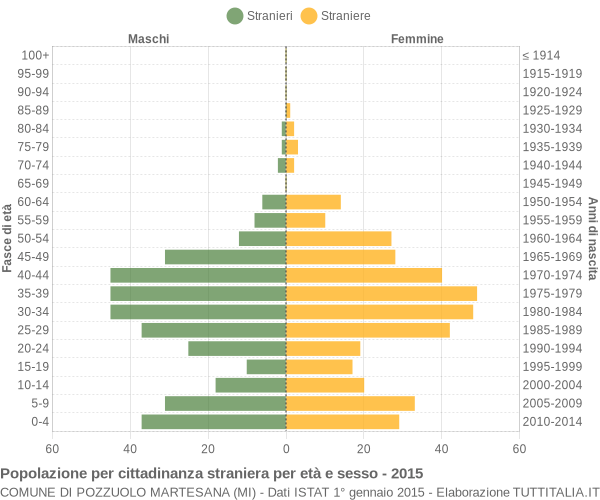 Grafico cittadini stranieri - Pozzuolo Martesana 2015