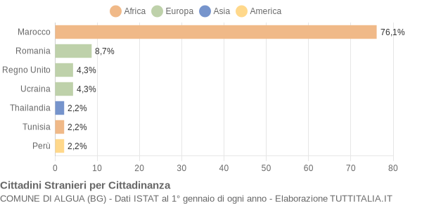 Grafico cittadinanza stranieri - Algua 2009