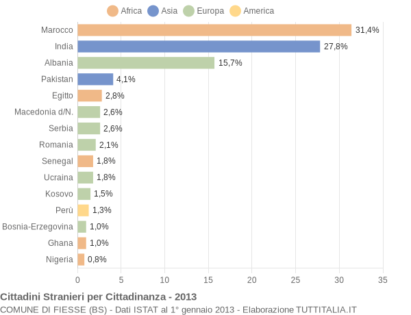Grafico cittadinanza stranieri - Fiesse 2013