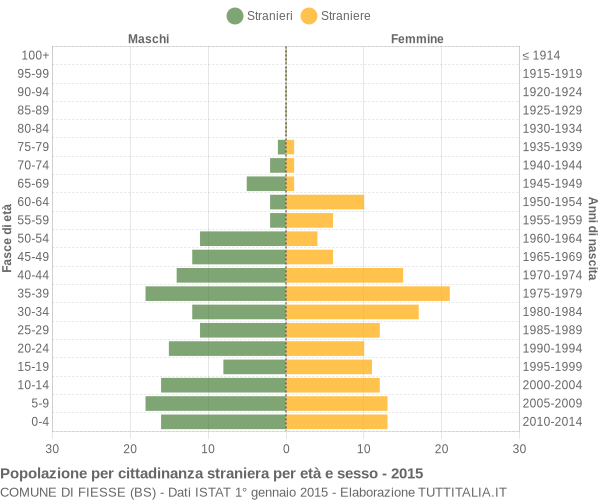 Grafico cittadini stranieri - Fiesse 2015