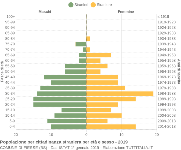 Grafico cittadini stranieri - Fiesse 2019