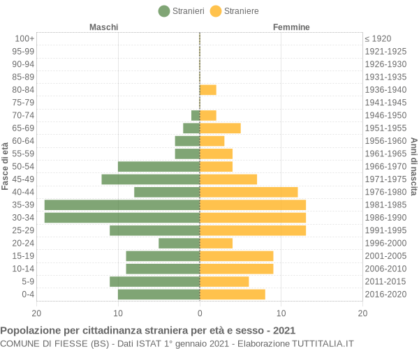 Grafico cittadini stranieri - Fiesse 2021