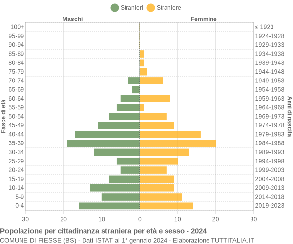 Grafico cittadini stranieri - Fiesse 2024