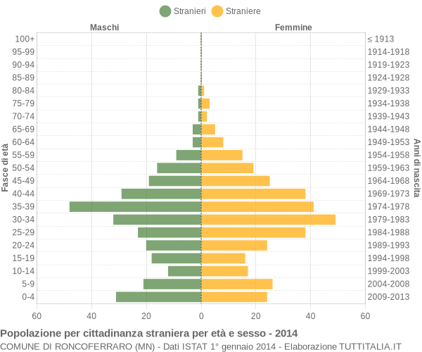 Grafico cittadini stranieri - Roncoferraro 2014