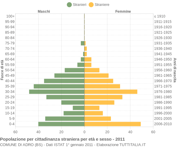 Grafico cittadini stranieri - Adro 2011