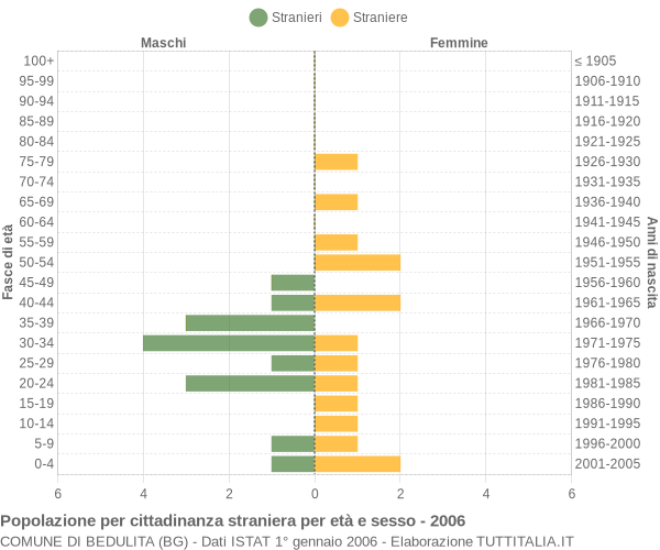 Grafico cittadini stranieri - Bedulita 2006