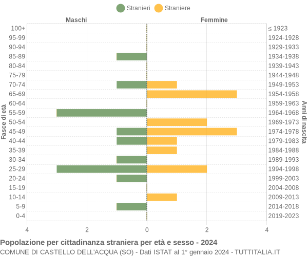 Grafico cittadini stranieri - Castello dell'Acqua 2024