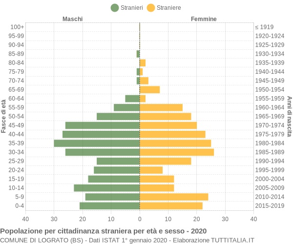 Grafico cittadini stranieri - Lograto 2020