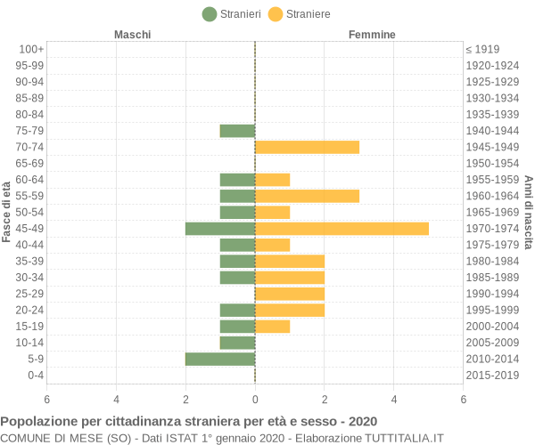 Grafico cittadini stranieri - Mese 2020