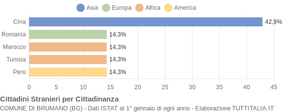 Grafico cittadinanza stranieri - Brumano 2006