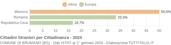 Grafico cittadinanza stranieri - Brumano 2024