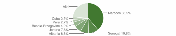 Grafico cittadinanza stranieri - Dervio 2010