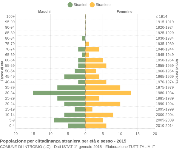 Grafico cittadini stranieri - Introbio 2015