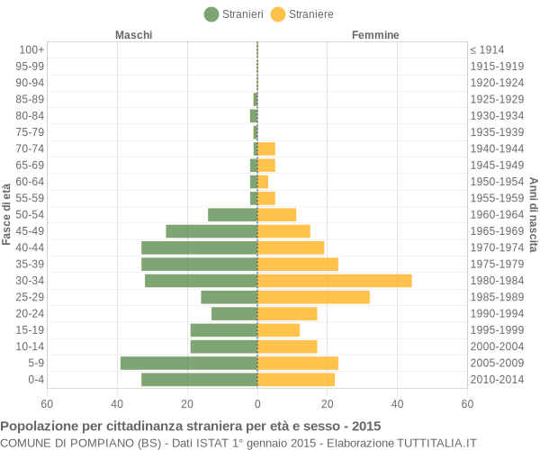 Grafico cittadini stranieri - Pompiano 2015