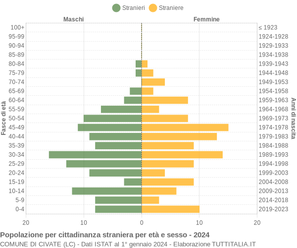 Grafico cittadini stranieri - Civate 2024