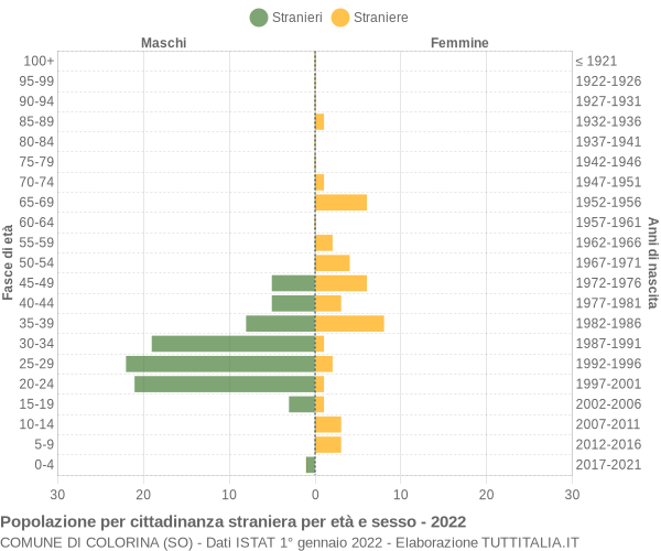 Grafico cittadini stranieri - Colorina 2022