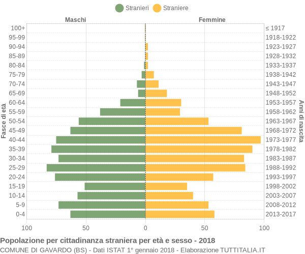 Grafico cittadini stranieri - Gavardo 2018