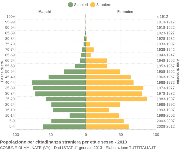 Grafico cittadini stranieri - Malnate 2013