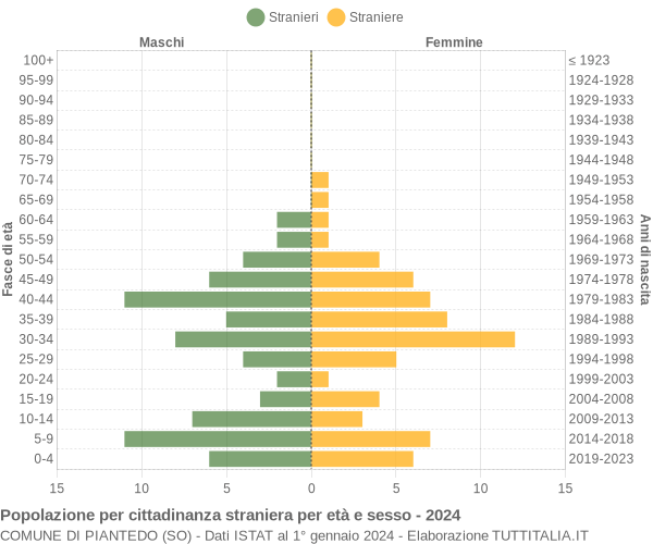 Grafico cittadini stranieri - Piantedo 2024