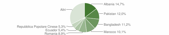 Grafico cittadinanza stranieri - Gallarate 2011