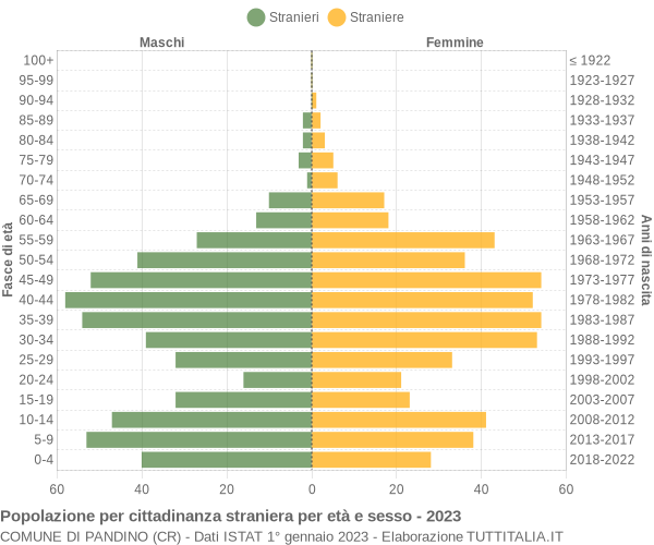 Grafico cittadini stranieri - Pandino 2023