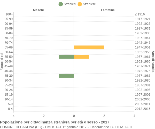 Grafico cittadini stranieri - Carona 2017