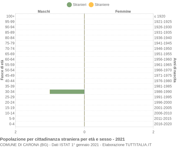 Grafico cittadini stranieri - Carona 2021