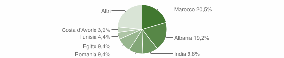 Grafico cittadinanza stranieri - Casirate d'Adda 2013