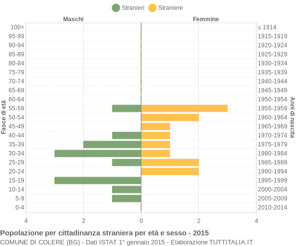 Grafico cittadini stranieri - Colere 2015