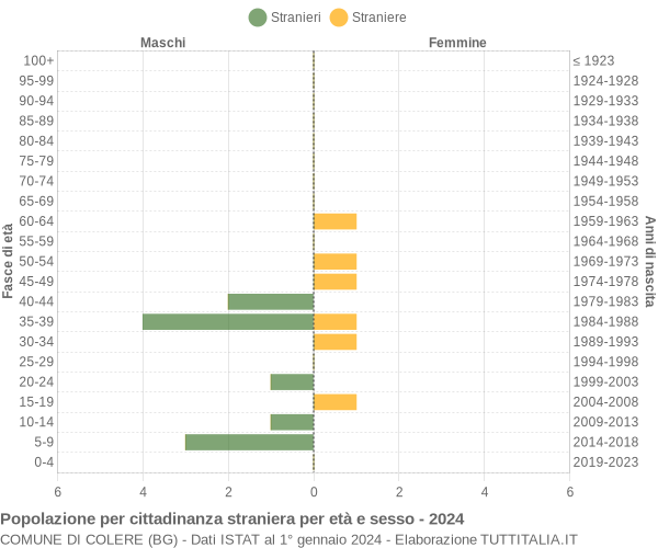 Grafico cittadini stranieri - Colere 2024