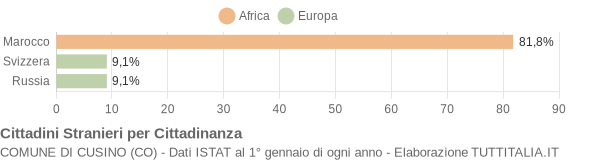 Grafico cittadinanza stranieri - Cusino 2004