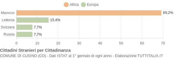 Grafico cittadinanza stranieri - Cusino 2005