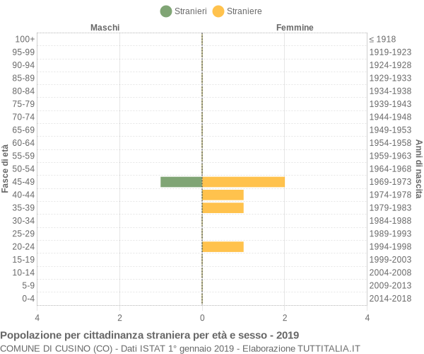 Grafico cittadini stranieri - Cusino 2019