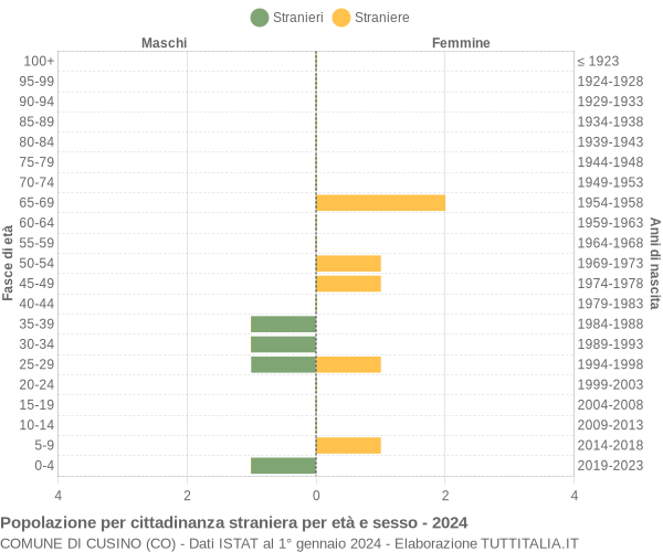 Grafico cittadini stranieri - Cusino 2024