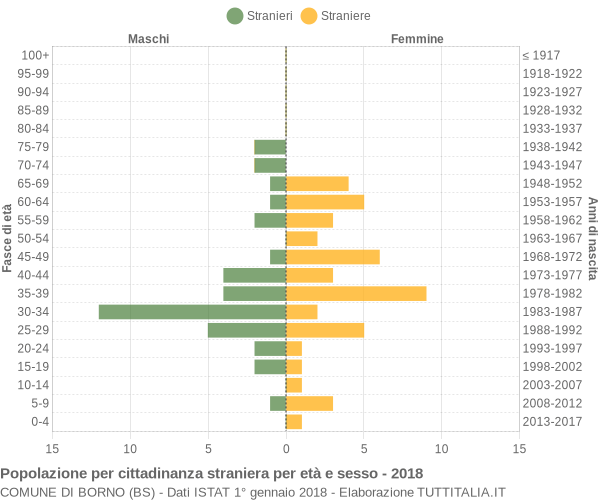 Grafico cittadini stranieri - Borno 2018