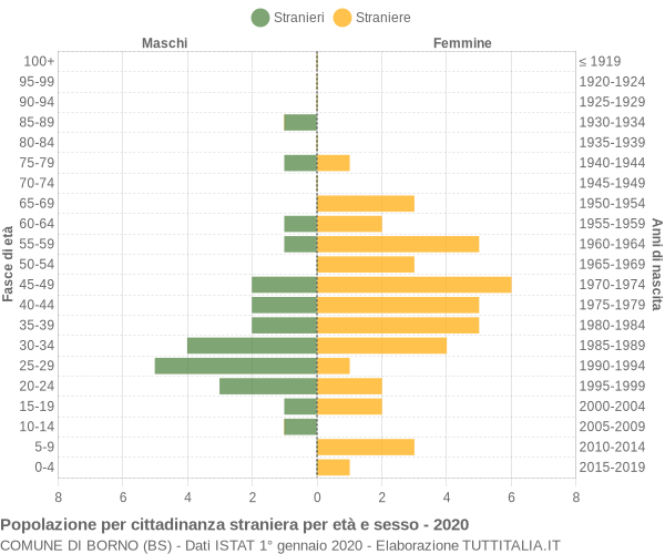 Grafico cittadini stranieri - Borno 2020