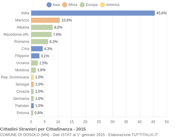 Grafico cittadinanza stranieri - Dosolo 2015