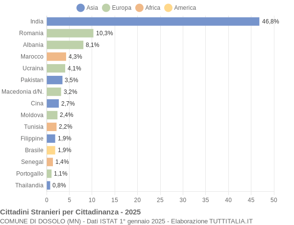 Grafico cittadinanza stranieri - Dosolo 2025
