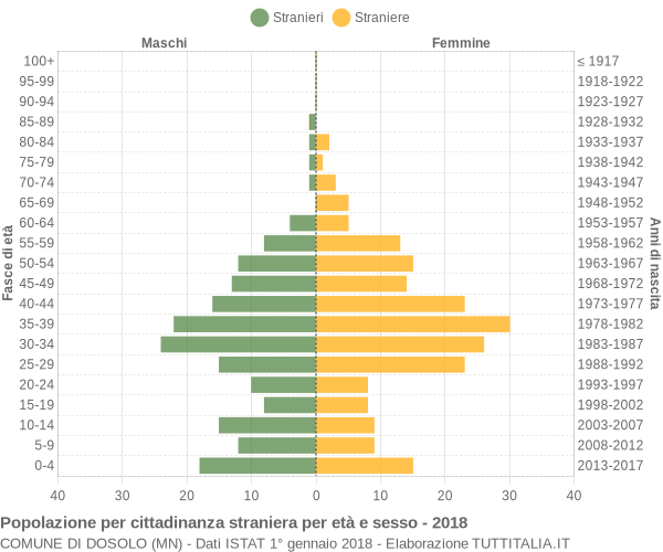 Grafico cittadini stranieri - Dosolo 2018