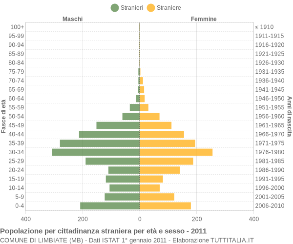 Grafico cittadini stranieri - Limbiate 2011