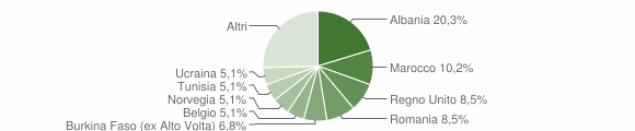 Grafico cittadinanza stranieri - Malgesso 2021