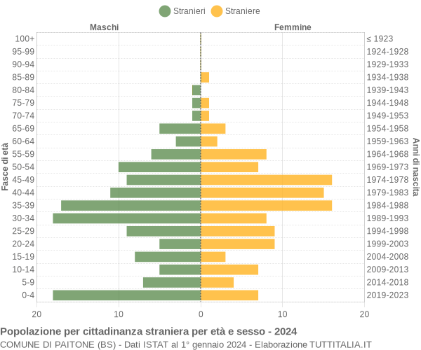 Grafico cittadini stranieri - Paitone 2024