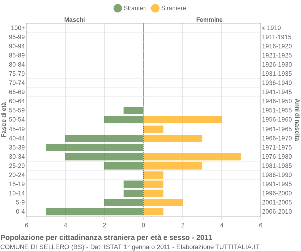 Grafico cittadini stranieri - Sellero 2011